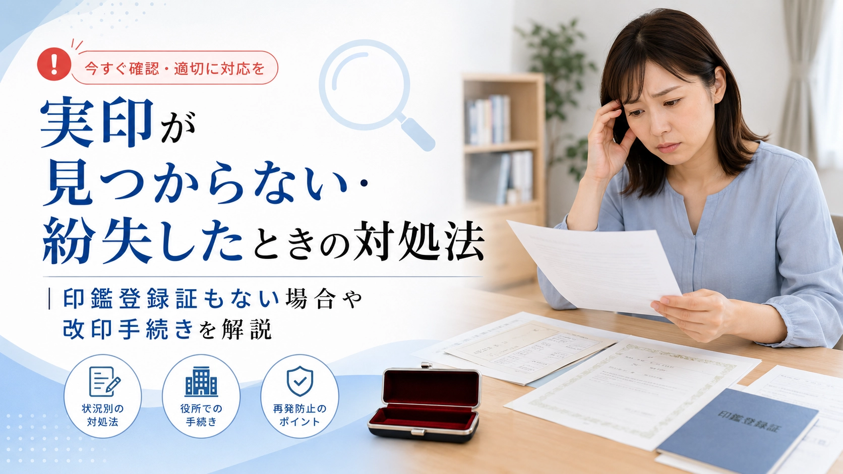 実印が見つからない・紛失したときの対処法｜印鑑登録証もない場合や改印手続きを解説