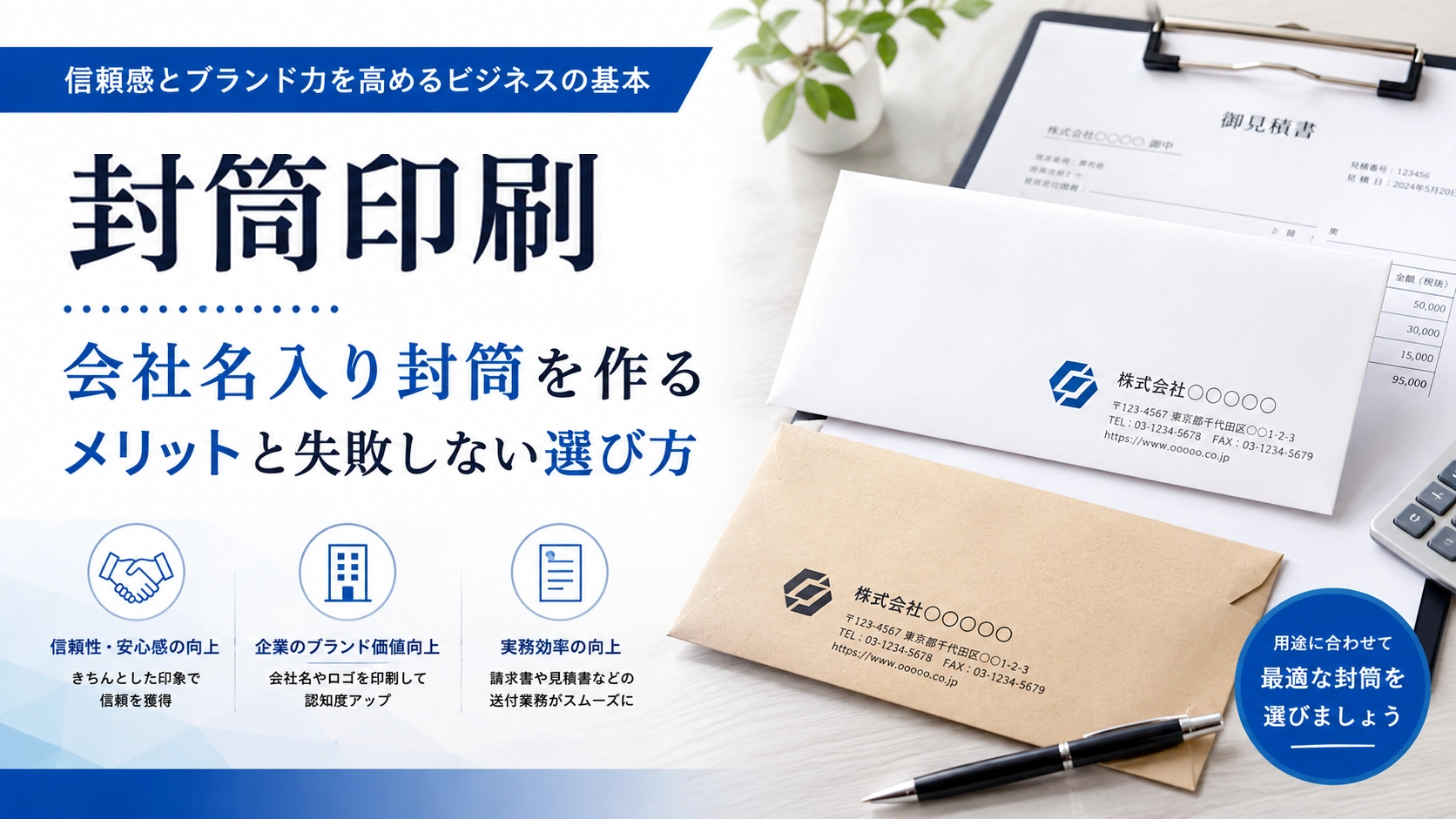 封筒印刷サービス｜会社名入り封筒を作るメリットと失敗しない選び方