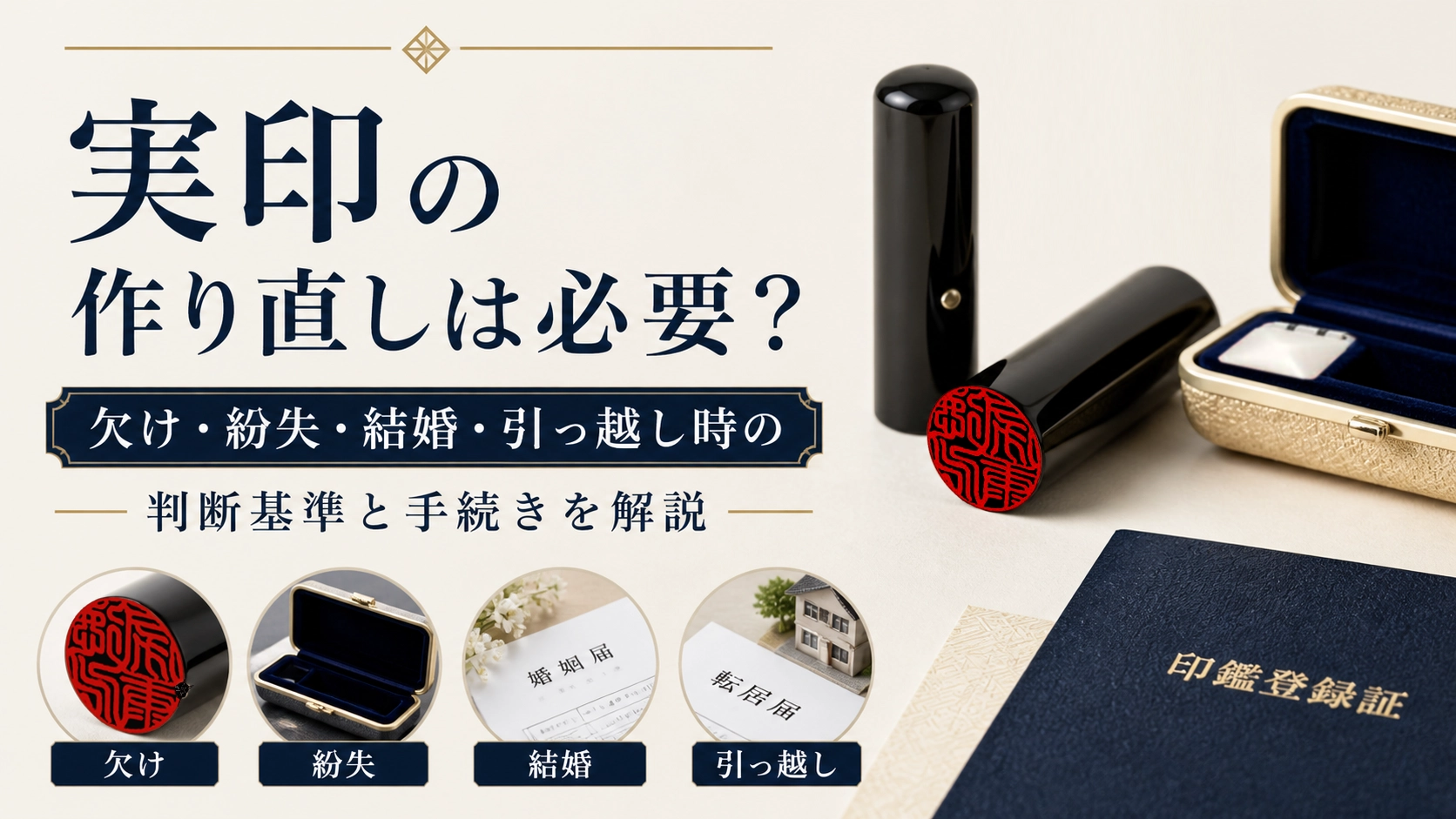 実印の作り直しは必要？欠け・紛失・結婚・引っ越し時の判断基準と手続きを解説