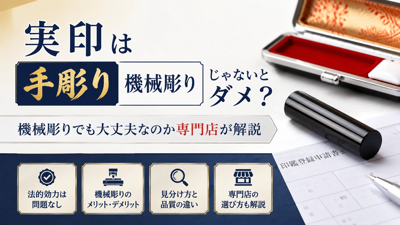 実印は手彫りじゃないとダメ？機械彫りでも大丈夫なのか専門店が解説