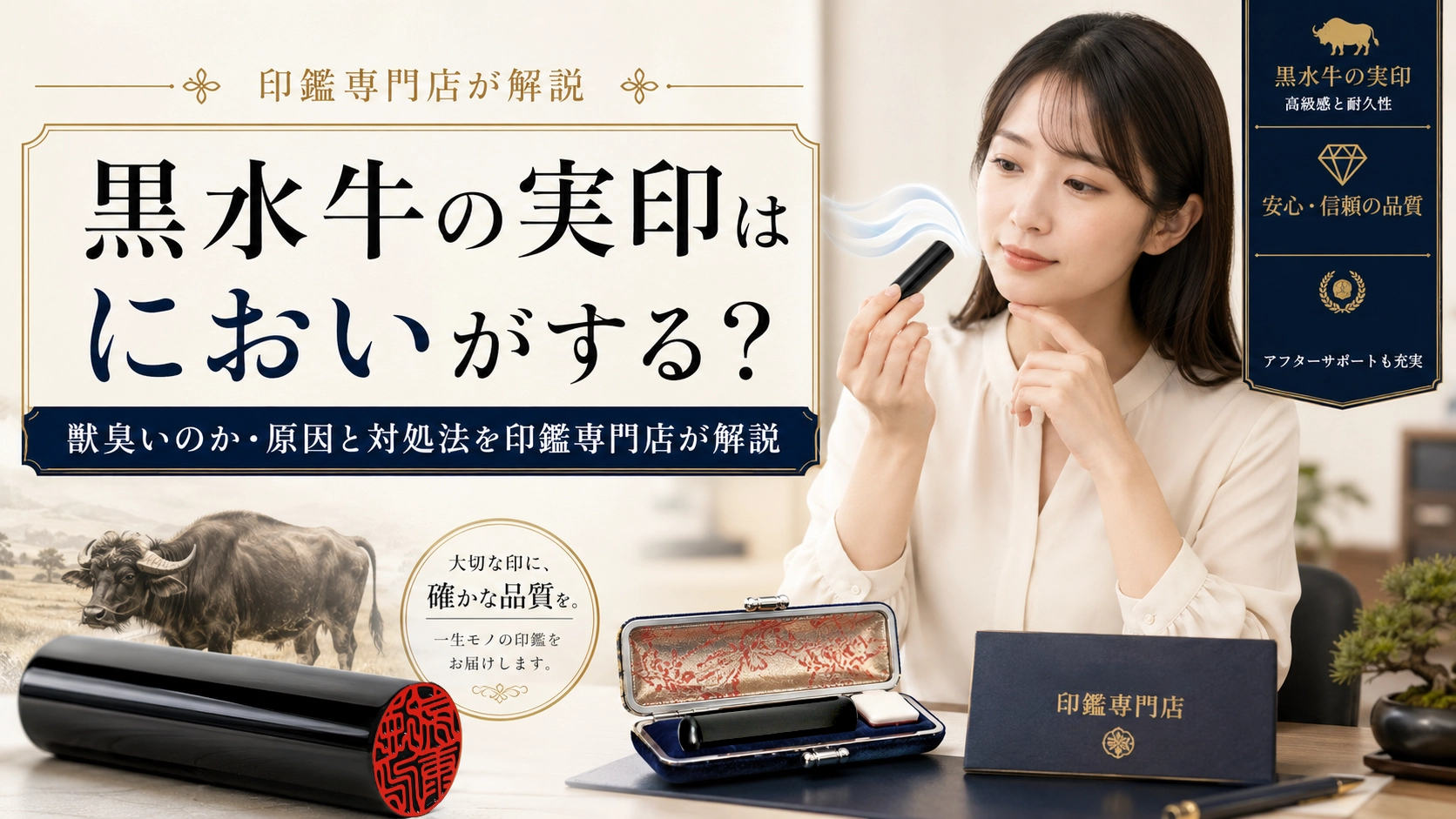 黒水牛の実印はにおいがする?獣臭いのか・原因と対処法を印鑑専門店が解説
