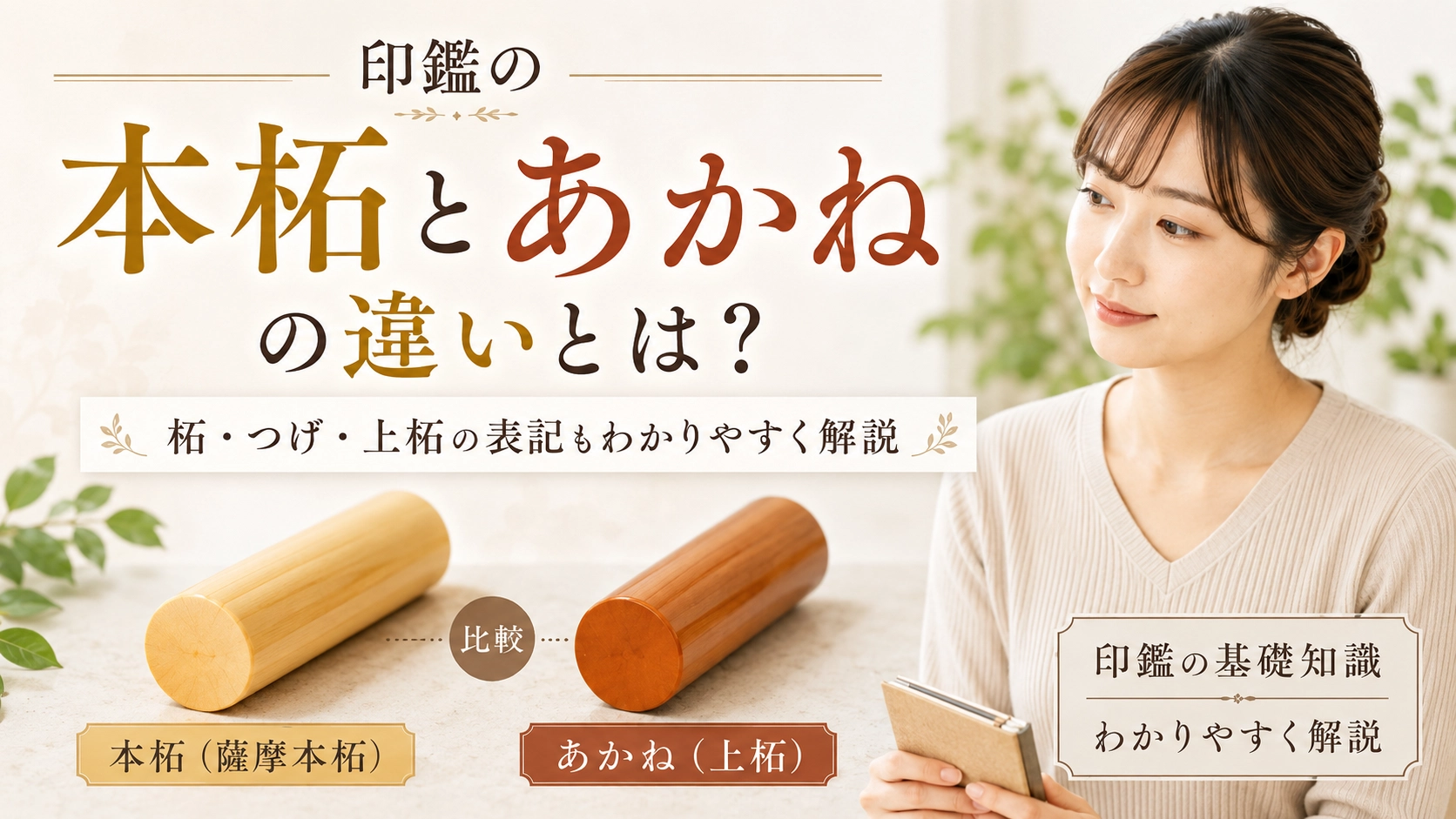 印鑑の本柘とあかねの違いとは？柘・つげ・上柘の表記もわかりやすく解説